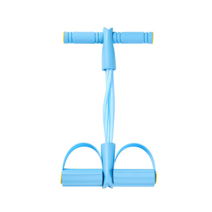 Foot-pedal resistance machine with household sports rope